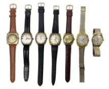 Six automatic wristwatches including Oclee 25 jewels