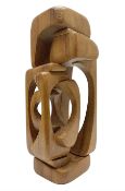 Contemporary abstract wood sculpture in the style of Brian Wilshire