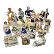 Collection of Victorian and later Staffordshire style figures