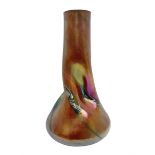 Iridescent Loetz style glass dimple vase