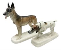 Two Hertwig and Co Katzhutte figures of dogs