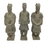 Set of three Chinese 'Terracotta Warrior' style figures