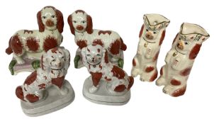 Two pairs of Staffordshire style dogs