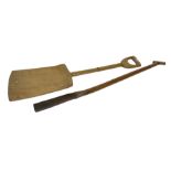 Two wooden malt shovel