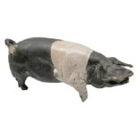 Studio pottery Saddleback pig