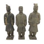 Set of three Chinese 'Terracotta Warrior' style figures