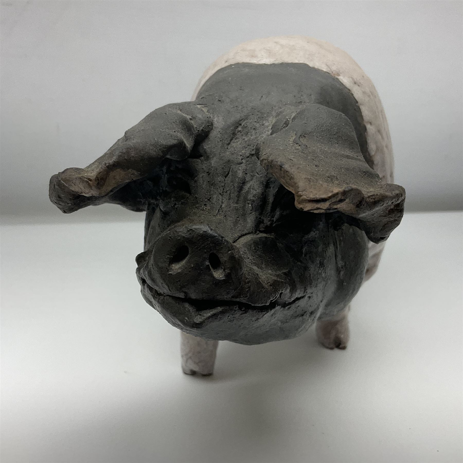 Studio pottery Saddleback pig - Image 4 of 7