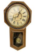 American - 19th century Ansonia drop dial wall clock 12 inch dial.