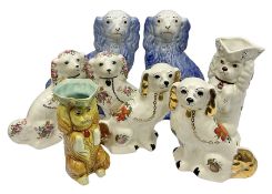 Three Pairs of Staffordshire style dogs