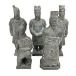 Set of five Chinese 'Terracotta Warrior' style figures
