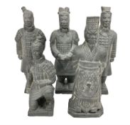 Set of five Chinese 'Terracotta Warrior' style figures