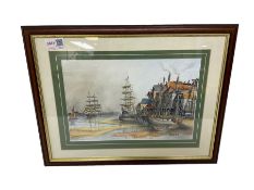Watercolour picture of boats