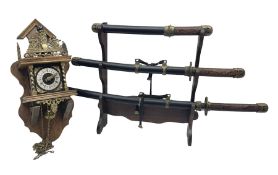 Modern sword set and wall clock