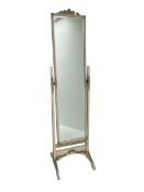 White painted cheval mirror