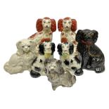 Two Pairs of Staffordshire style dogs
