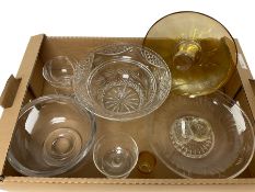 Box of glass ware to include colour example