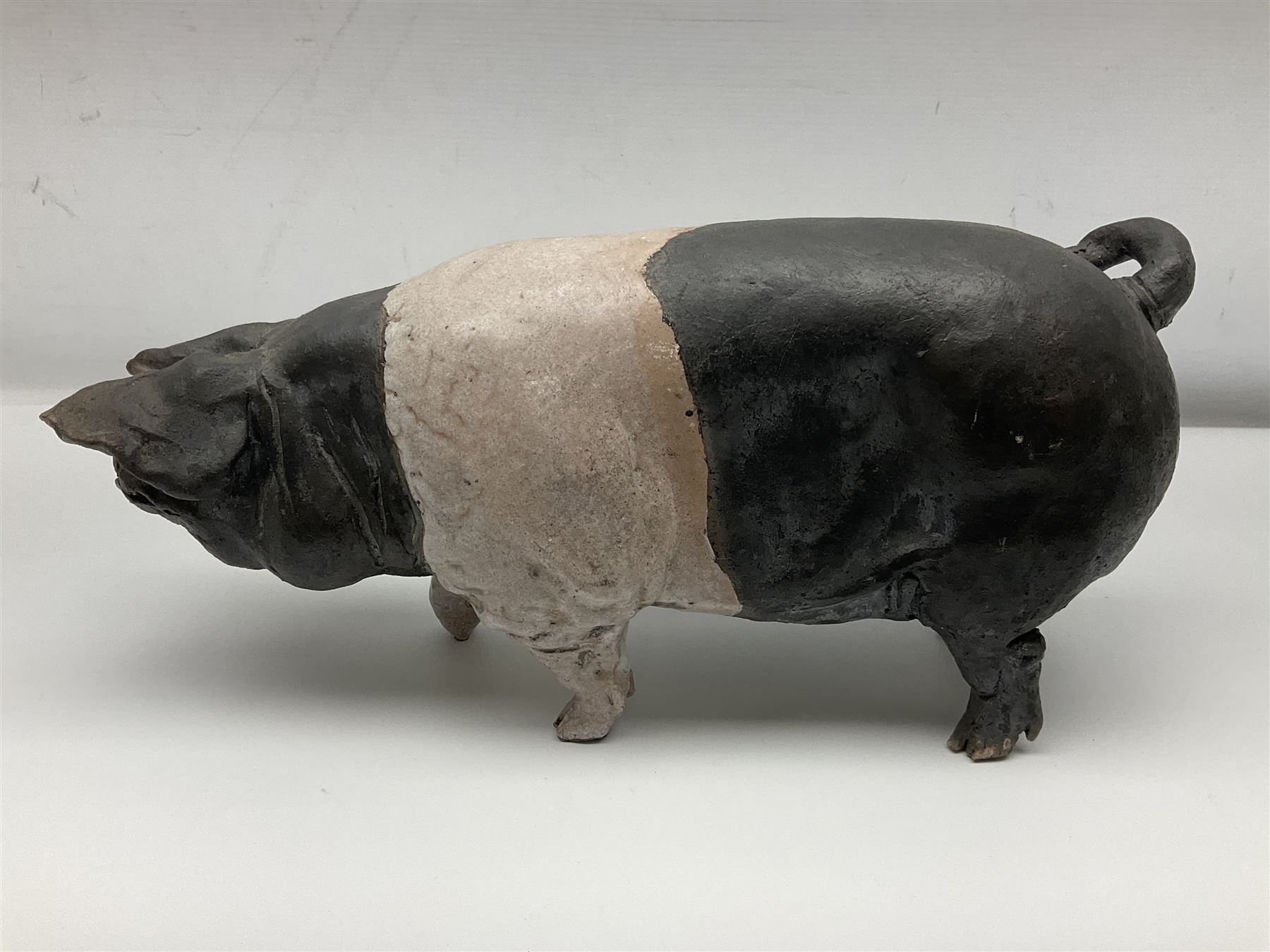 Studio pottery Saddleback pig - Image 5 of 7