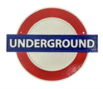 London Underground painted cast metal wall plaque