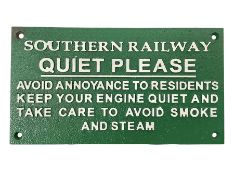 Southern Railway Quiet Please type sign