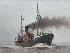 Roger Davies (British 1945-): 'Pentland Firth' - Hull Trawler H123