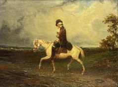 English School (19th century): Gentleman on Horseback