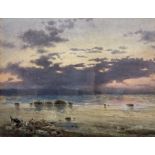 William Stephen Coleman (British 1829-1904): Sunset on the Shoreline