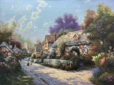 Thomas Kinkade (American 1958-2012): 'Cobblestone Village'