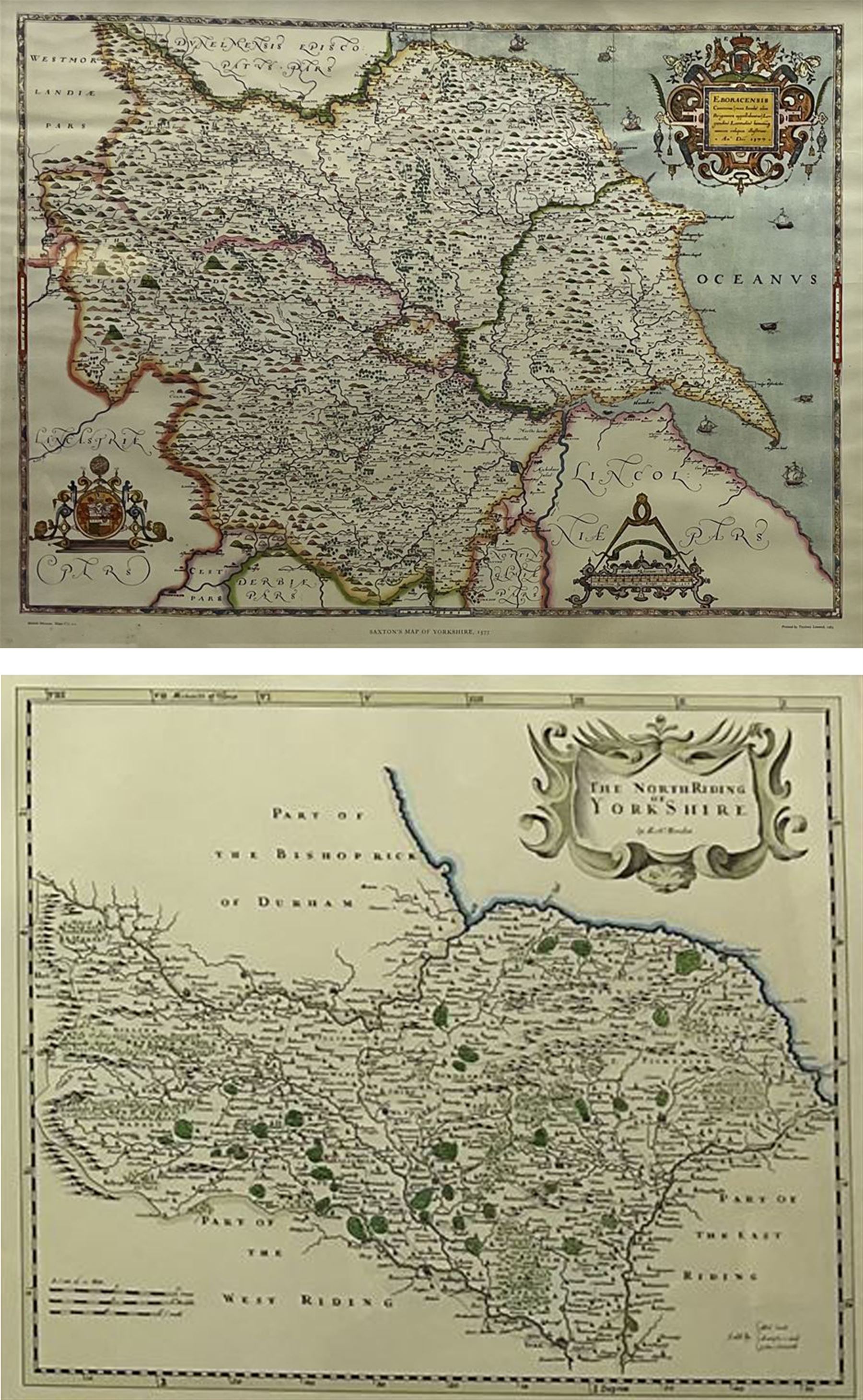 After Christopher Saxton (British c.1540-c.1610): 'Eboracensis Comitatus' - North Yorkshire
