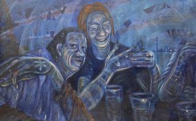 Martin Jones (British Contemporary): Blue Ladies