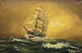 Peter Gerald Baker (British 20th century): Clipper at Sea