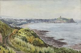 Edward H Simpson (British 1901-1989): 'Scarborough South Bay from Cliff Tops'