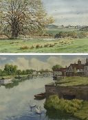 David Newbould (British 1938-2018): 'Ledston Hall from Newton Ings' Castleford