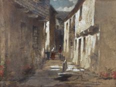 Edward (Arden) Tucker Jnr (British 1847-1910): 'Flag Street Hawkshead' near Ambleside