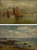 Attrib. Gertrude Hudson (British 1878-1958): Fishing Boats at Scarborough and the Beach