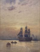Robert William Esdaile Richardson (British 1861-1941): 'HMS Victory' in Portsmouth Harbour