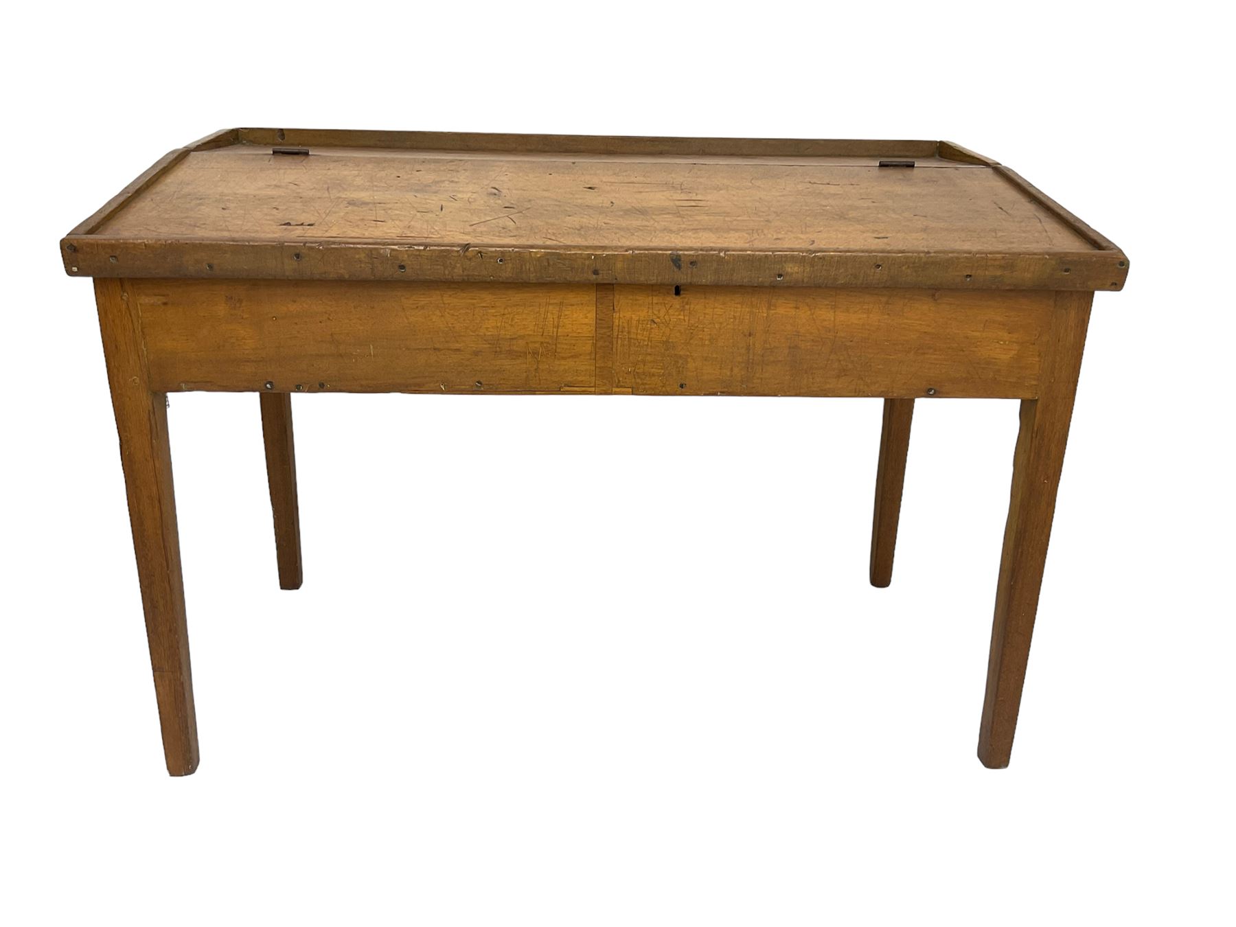 Late 19th century walnut school desk - Image 4 of 6