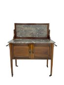 Edwardian inlaid mahogany washstand