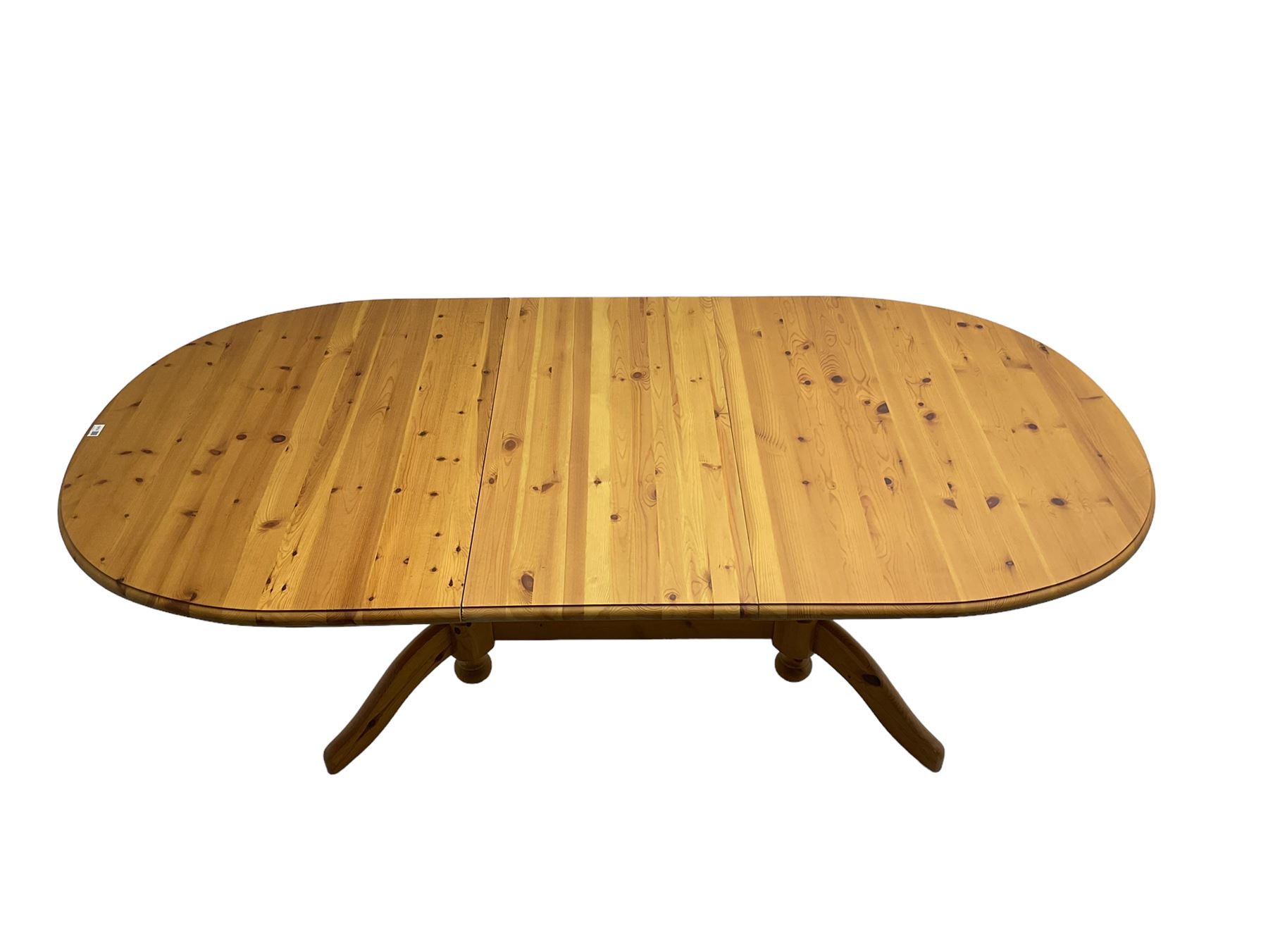 Pine extending dining table with additional leaf - Image 5 of 7