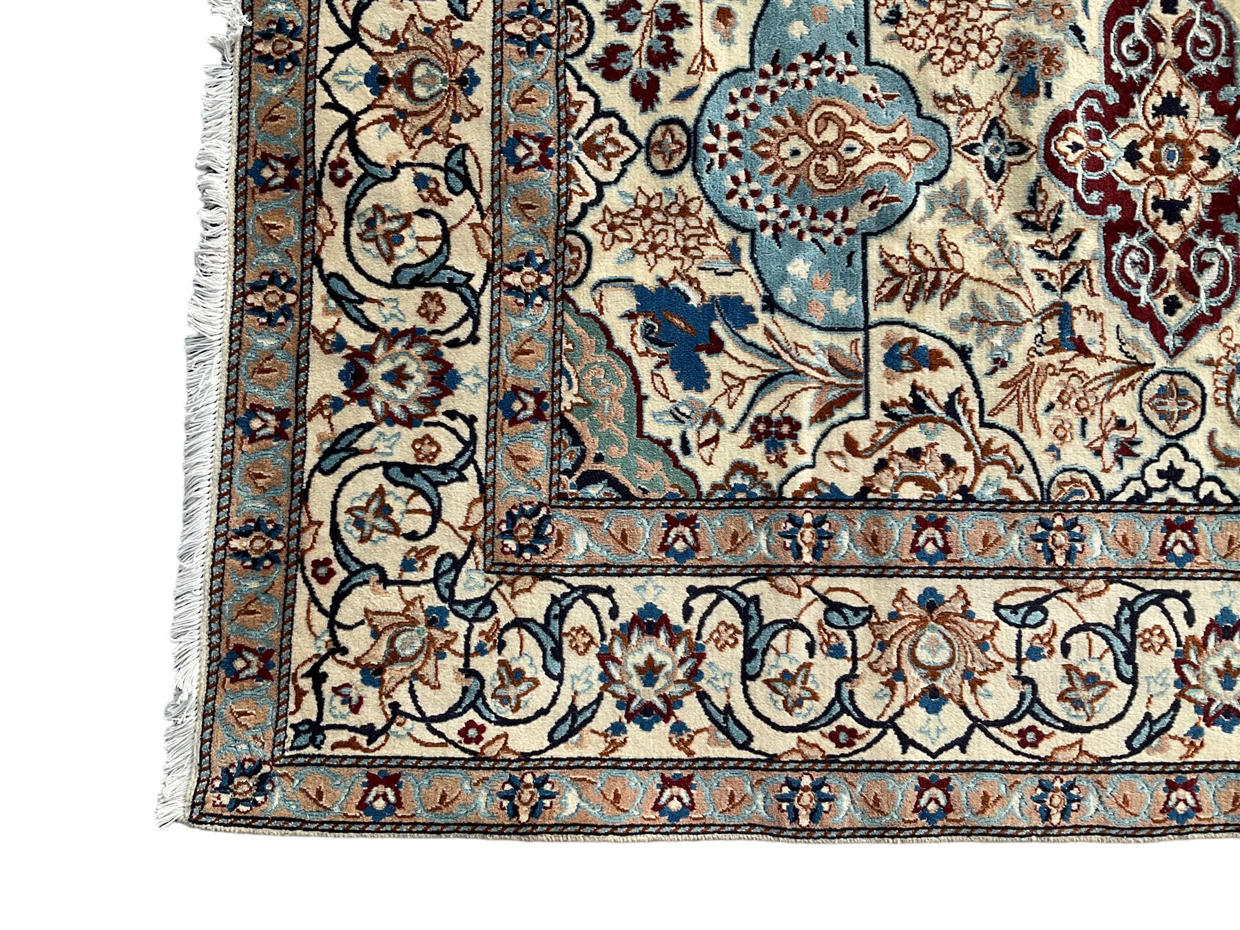 Persian Nain ivory ground rug - Image 2 of 6