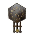 1920's Art deco drop dial wall clock - with an eight day spring driven timepiece movement