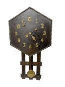 1920's Art deco drop dial wall clock - with an eight day spring driven timepiece movement