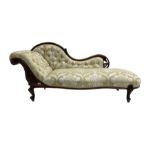 Victorian mahogany chaise longue