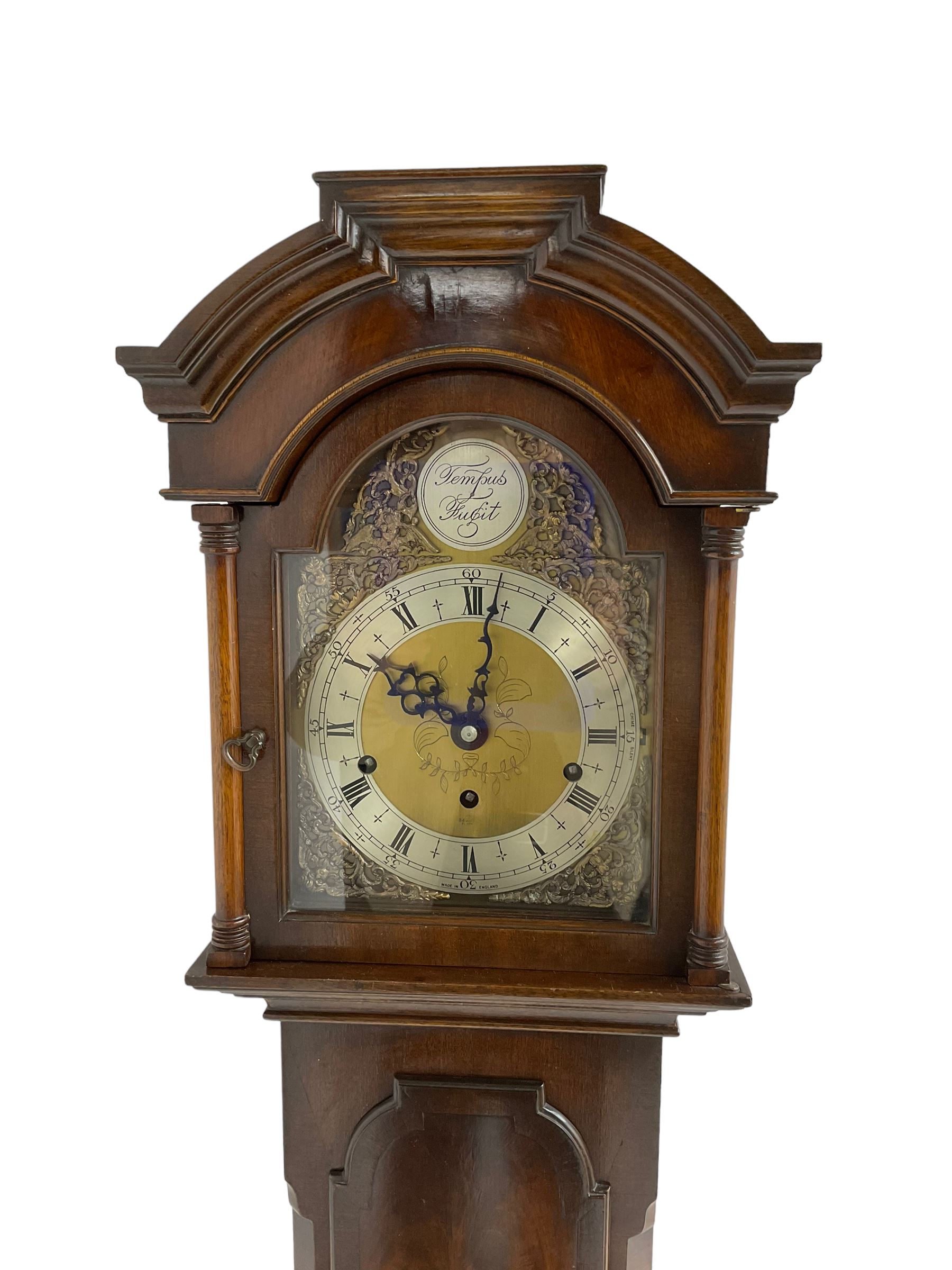 20th century Westminster chiming Grandmother clock - Mahogany case with a three train Elliot movemen - Image 3 of 4