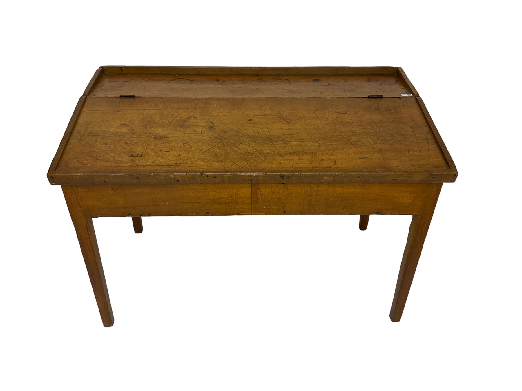 Late 19th century walnut school desk - Image 5 of 6