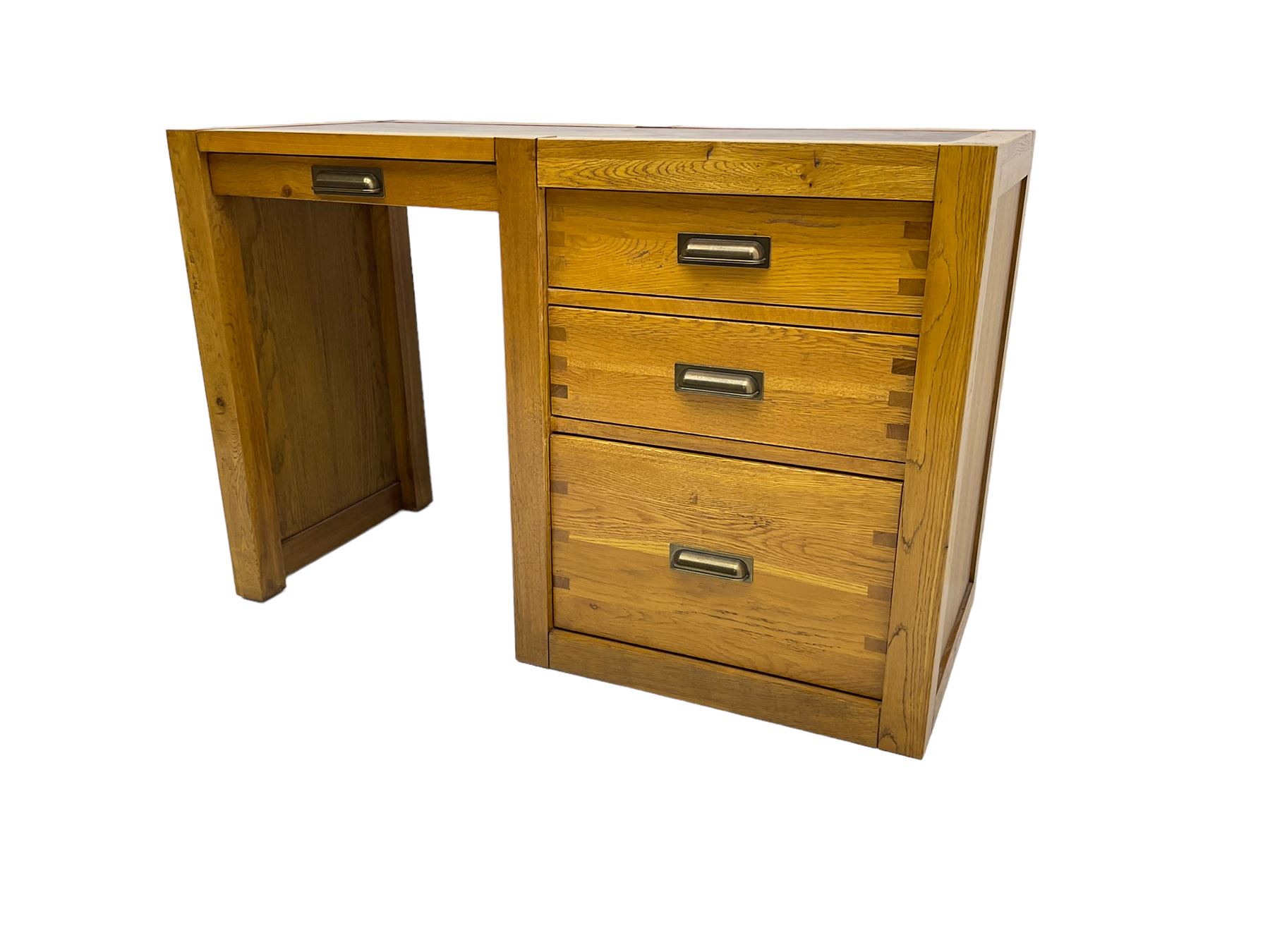 Oak military style desk - Image 2 of 6