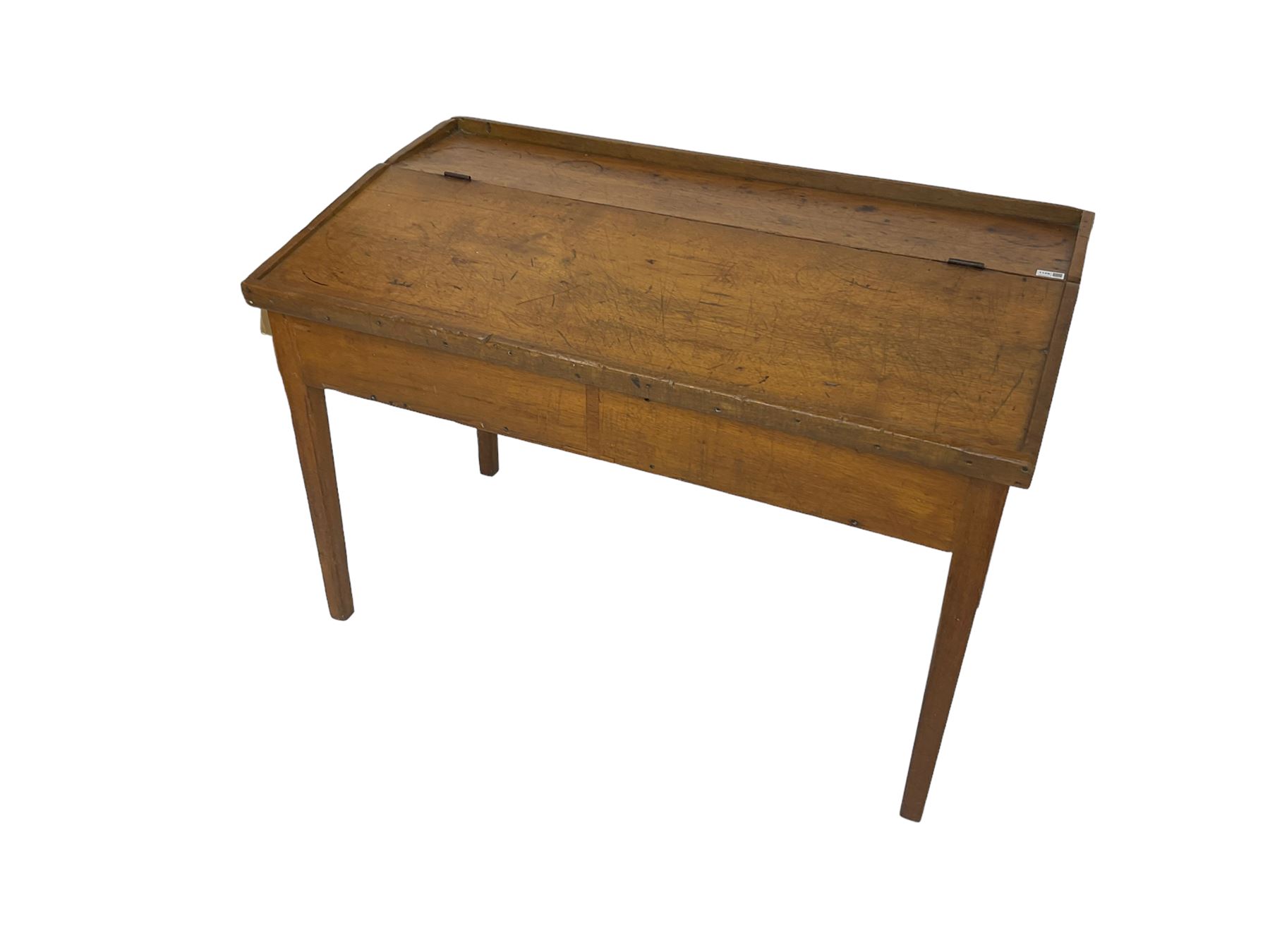 Late 19th century walnut school desk - Image 3 of 6