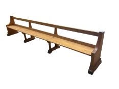 20th century pine church pew or bench