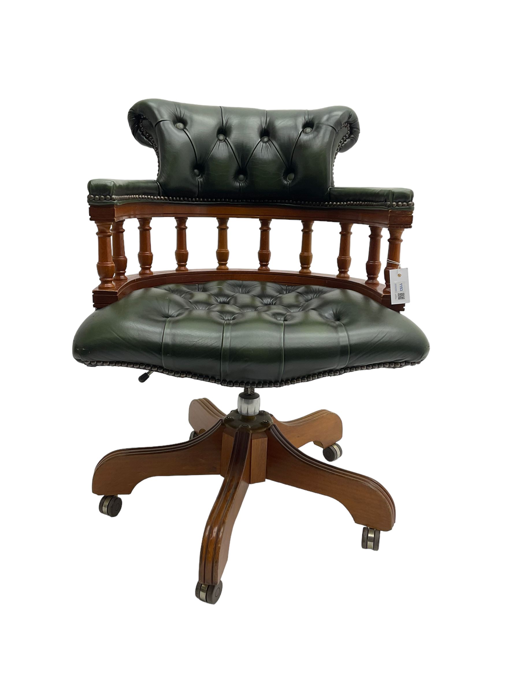 Victorian design captains swivel desk chair - Image 2 of 6