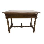 Early 20th century carved oak side table