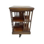 Maple & Co. London - Edwardian mahogany inlaid revolving bookcase